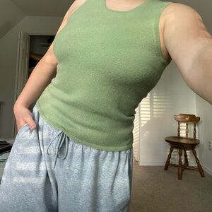 Classiques Entier Green Ribbed Sleeveless Tank Top